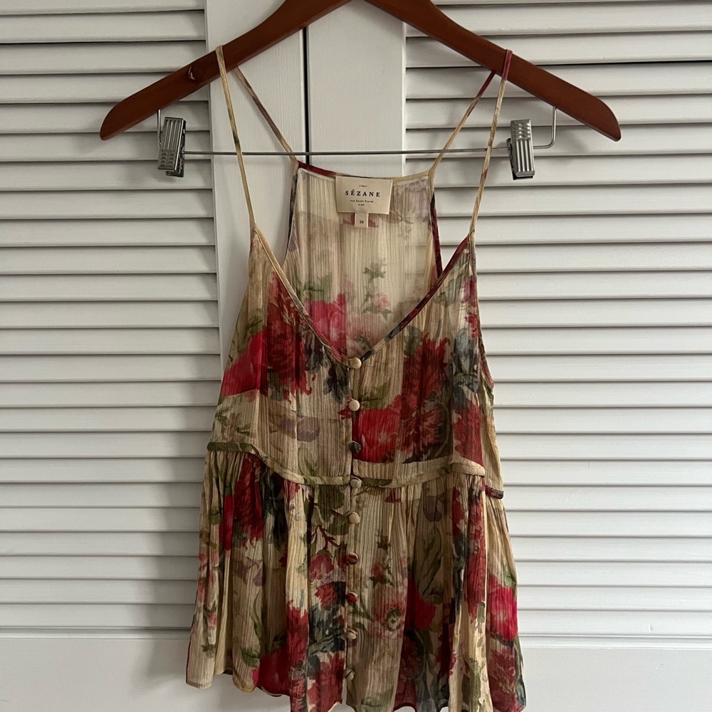 Sezane Aldemo top in Maxi Floral in size 36 (US size 4 or small)